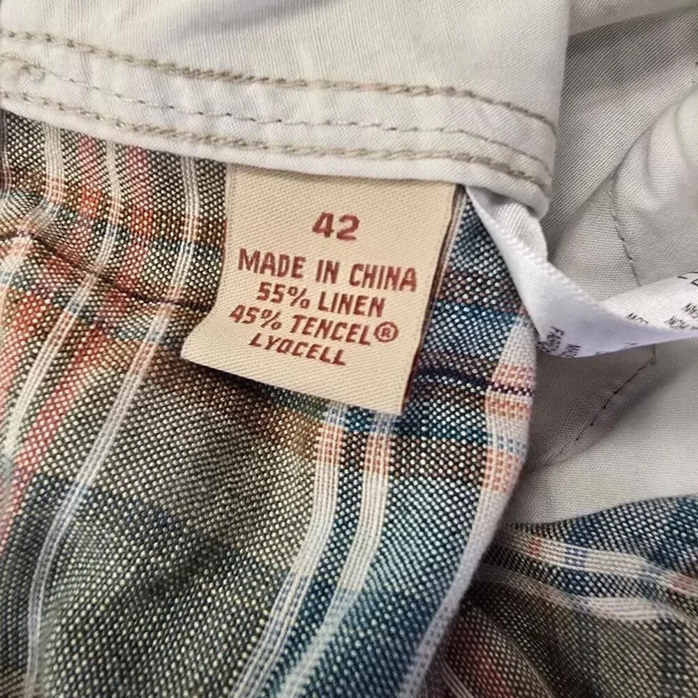Tommy Bahama Men's Size 42 plaid linen shorts